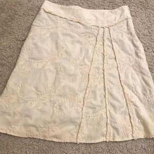 Cream Crochet Detail Skirt